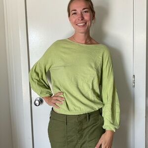 Green scoop neck sweater